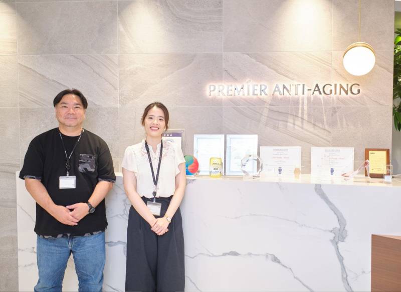 プレミアアンチエイジング株式会社 海外事業本部 副本部長 都丸泰様、Marketing Adviser 謝珮琪様